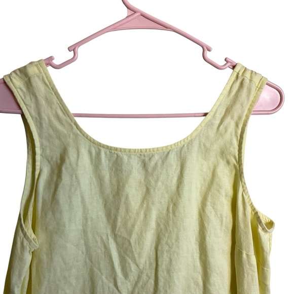 J. Jill Love Linen Sleeveless Shift Dress Yellow Size MP (Petite Medium) - Picture 2 of 8
